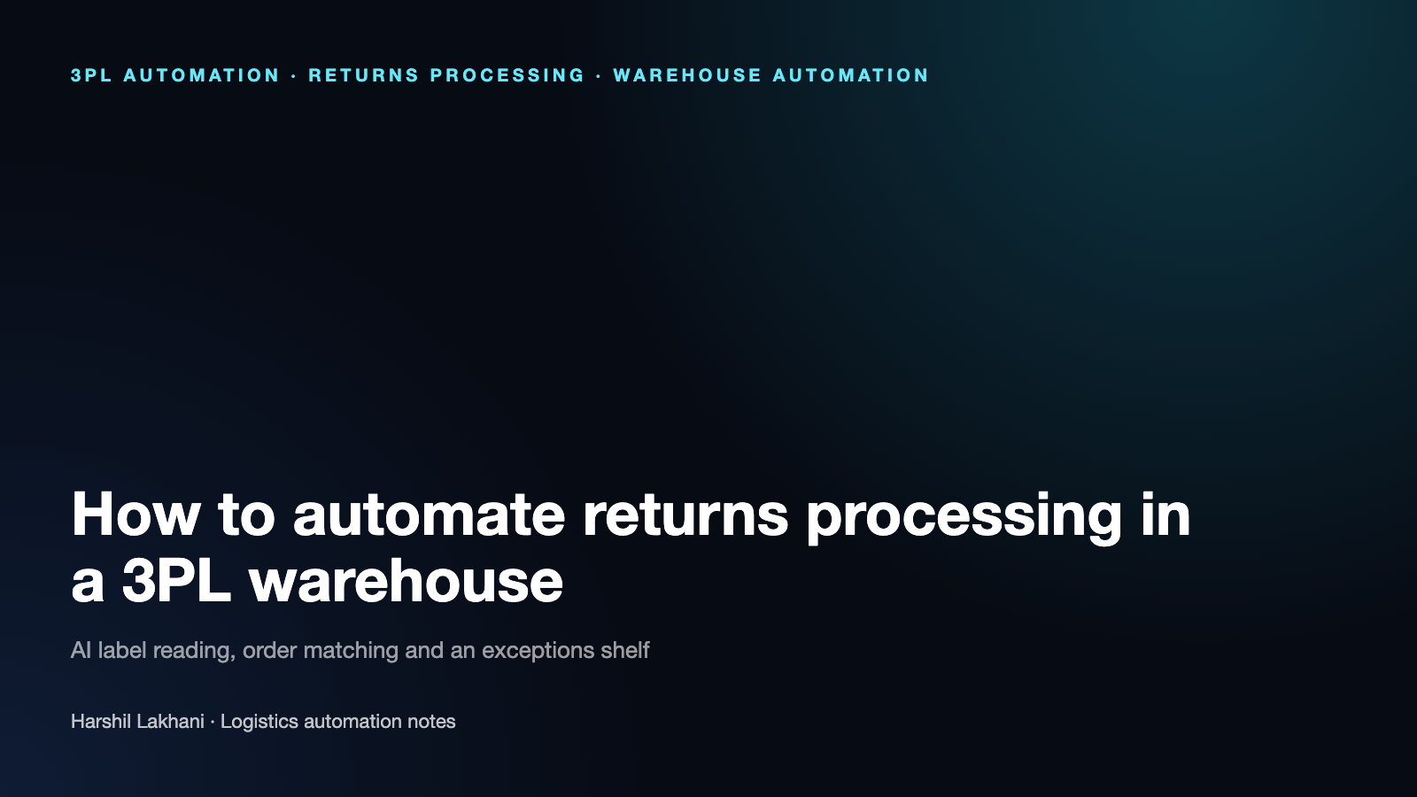 Cover image with the title: How to automate returns processing in a 3PL warehouse