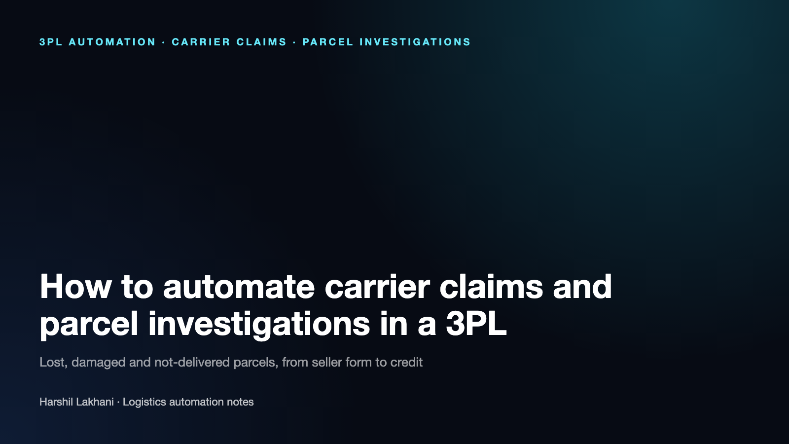 Cover image with the title: How to automate carrier claims and parcel investigations in a 3PL