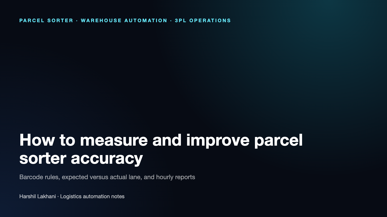 Cover image with the title: How to measure and improve parcel sorter accuracy