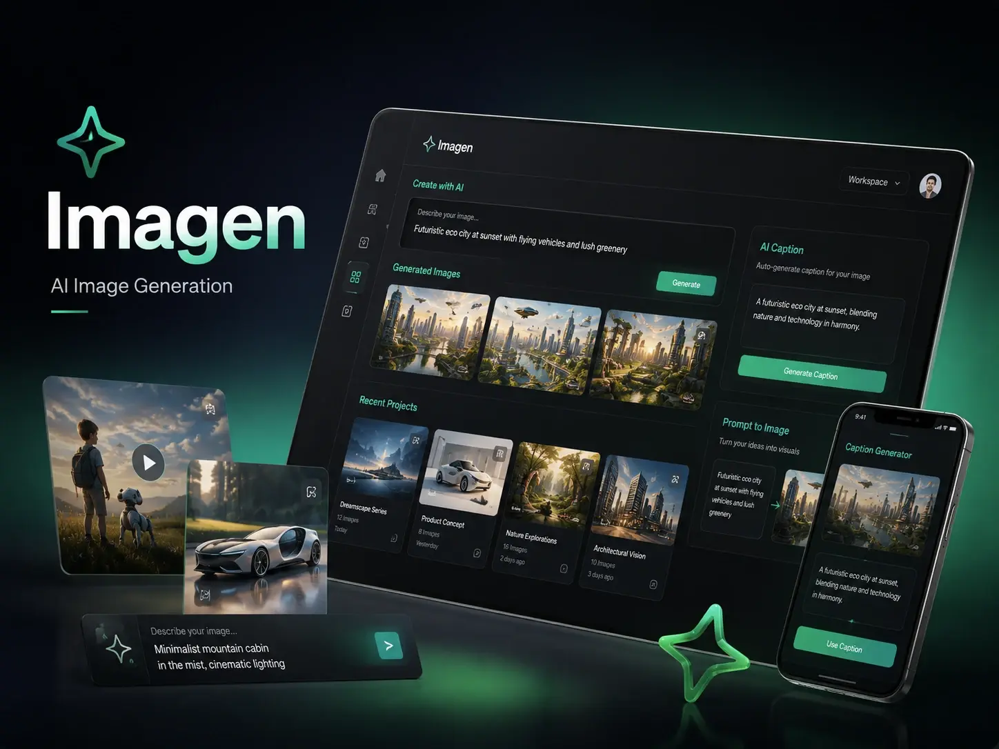 Imagen — supplied project presentation and application views