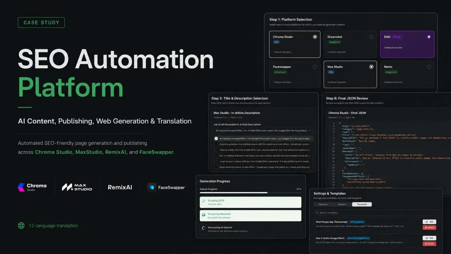 SEO Automation Platform: SEO Automation Platform — presentation, page 2