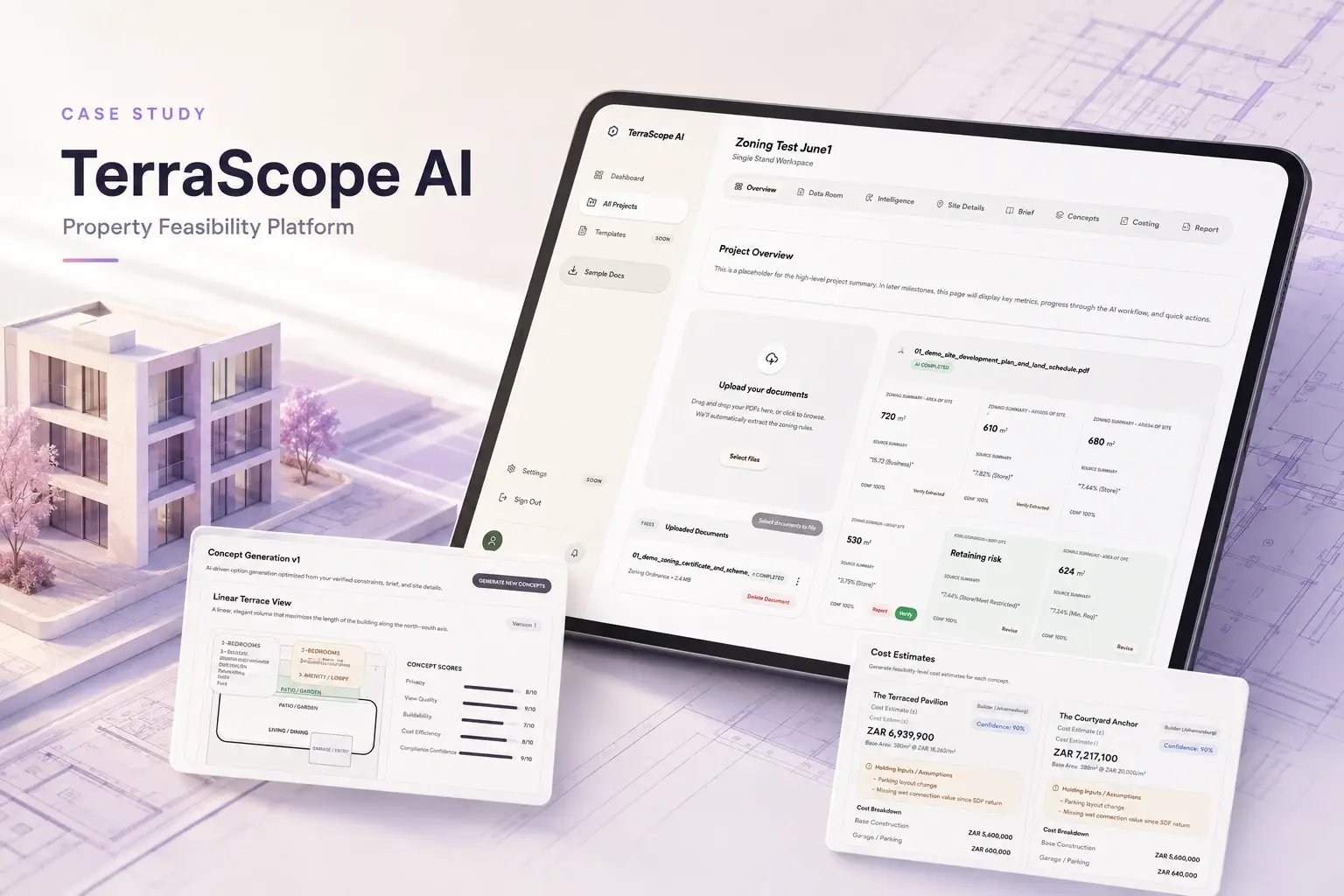TerraScope AI — supplied project presentation and application views