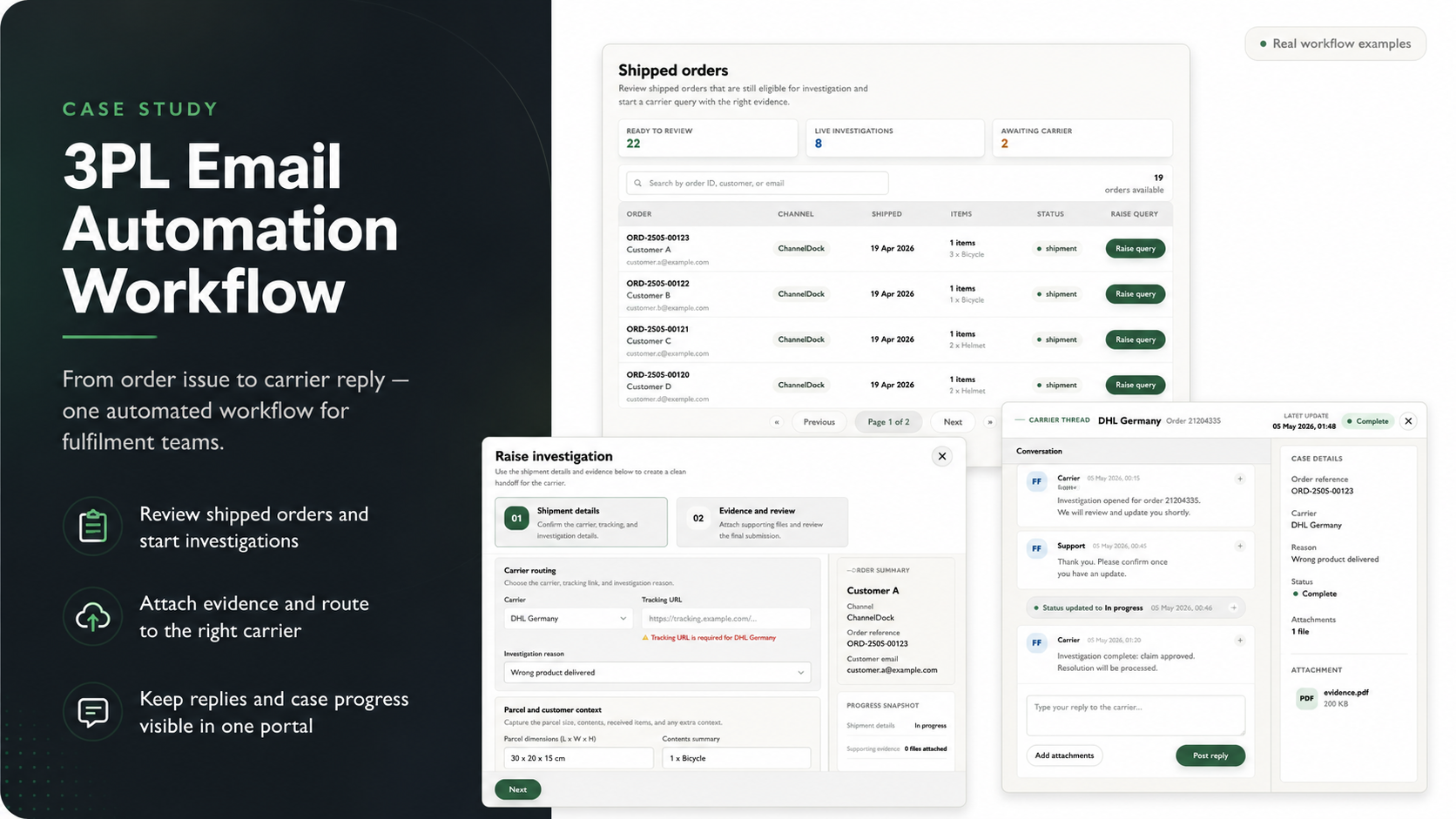 3PL Automation SaaS | Investigation & Seller Operations screenshot 1