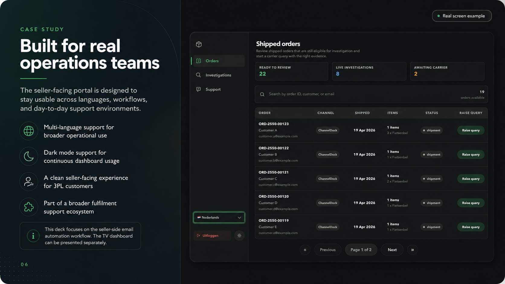 3PL Automation SaaS | Investigation & Seller Operations screenshot 6